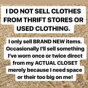 NO THRIFT STORE OR REGULARLY USED ITEMS